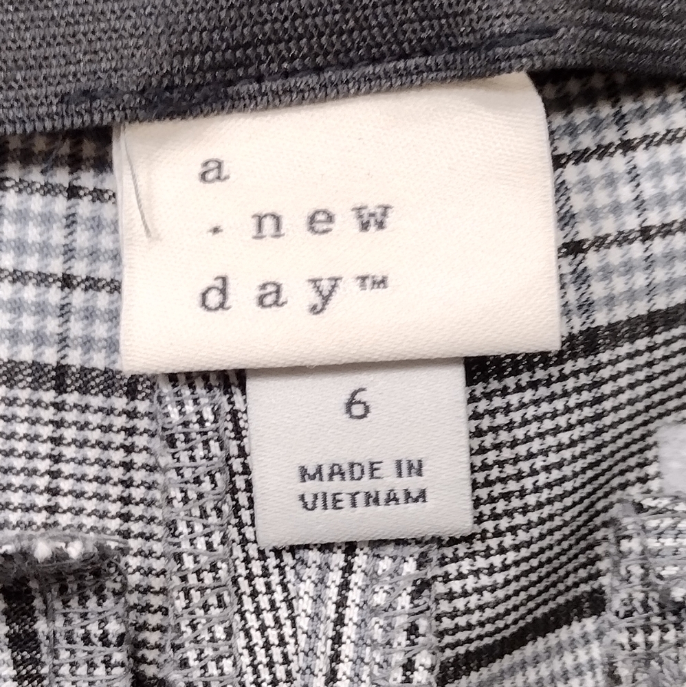 NWT A New Day Plaid Skinny Ankle Pants Women's 6 Gray Office Career Retro Y2K - Picture 10 of 12